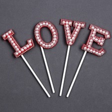 Love decoration set, red color
