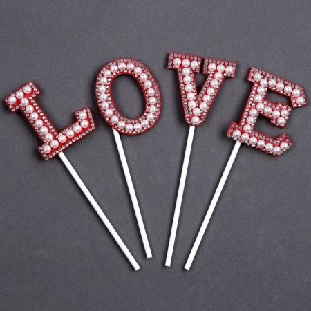 Love decoration set, red color