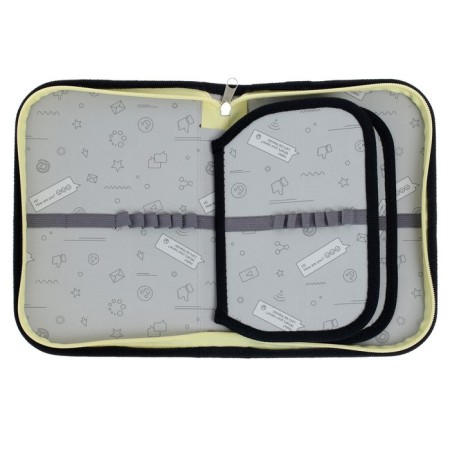 Penal 3 sections, tab inside, 140 x 210 x 40 mm, fabric, calligrata top blank School-3