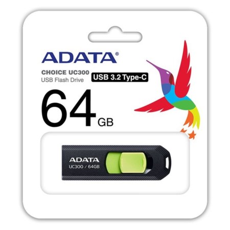 A-DATA 64GB Type-C UC300 Acho-UC300-64G-RBK/GN USB3.2 Black/Green-1