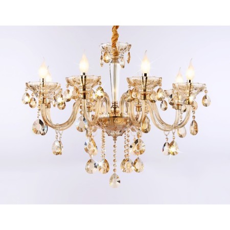 Suspended classic chandelier with crystal Ambrella Light, Classic, TR4907, 8HE14, Color Gold