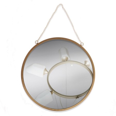 Mirror wall “reflection”, d mirror surface 31 cm, matte gold color-1