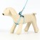 The set of stitched "paws", leash 120 x 1 cm, OG 23-35 cm, blue