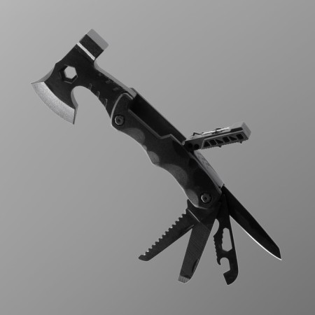 Multitula with an ax, blue