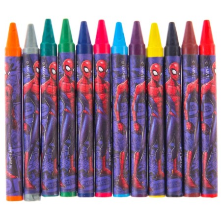Wax pencils, set of 12 colors, spider-man-1