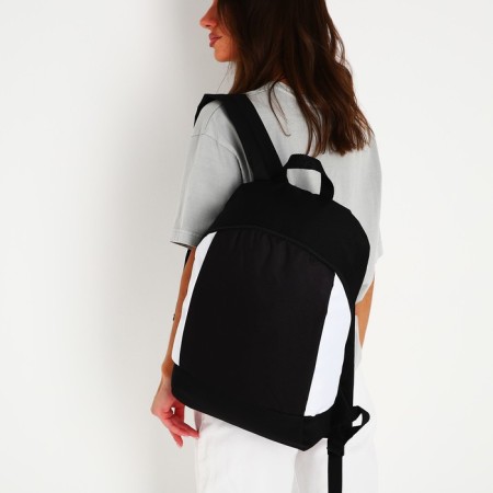 School textile Backpack 46x30x10 cm, vertical pocket, black and white color-8