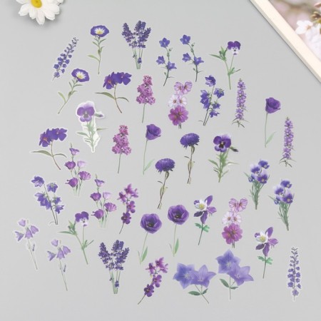 Plastic stickers "Spring flowers. Lilac" set 40 pcs 15x8 cm