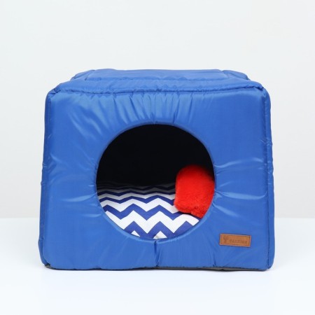 Transformer house square (zig-zag) 43 x 43 x 34 cm, blue-1