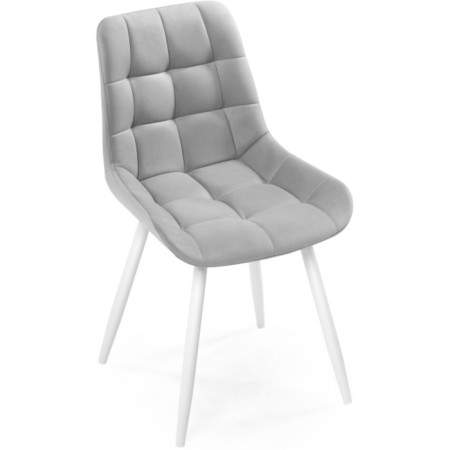 Stool on a chelsea metal -steamer spinning, metal/velor, white/gray 49x50x84 cm-1