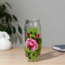 VAZ Rose with painting on the venue, d-7cm 10x23 cm