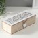 Casket wood 3 divisions "Butterflies and flowers" 9.7x24x7 cm