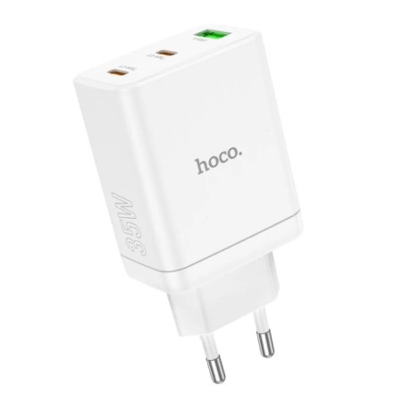 Network charger Hoco N33, 2 Type-C, 1 USB, 35 W, PD + Qc, white-2