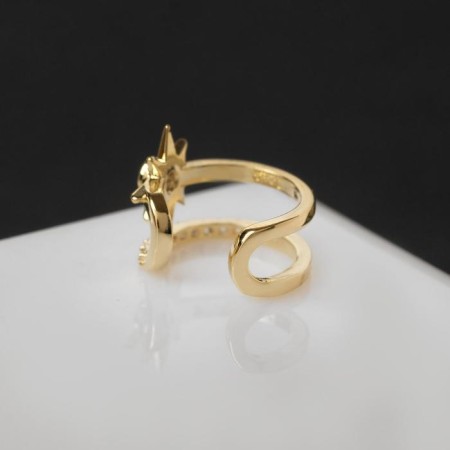 Earring "Kaff" Northern Star, white color in gold-2