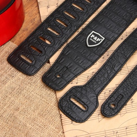 Belon Music Life belt, leather, length 150 cm, alligator-1