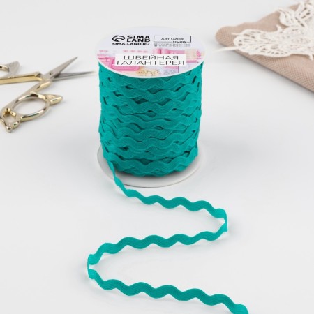 Decorative braid "Blutter", 5 mm × 27 m ± 1 m, Biryuzovaya color No. 47-1