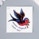 Tattoo on the body color "Bird with a twig - everyone flies, as he wants" 6x6 cm