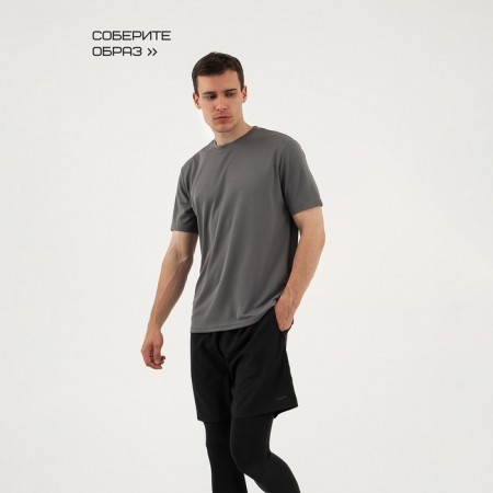Male T -shirt, basic, size S (46), gray color-7