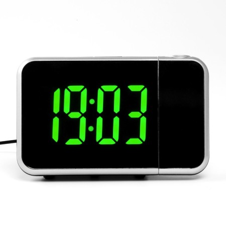 Clock - Electronic desk an alarm clock with a projection on the ceiling, calendar, 2AAA, USB-1