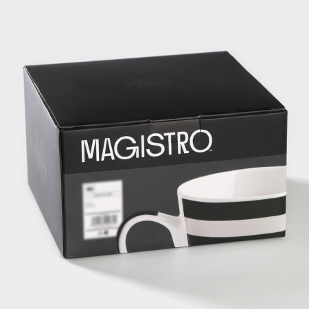 Набор кружек фарфоровых Magistro «Сильвер», 4 предмета: 350 мл-6