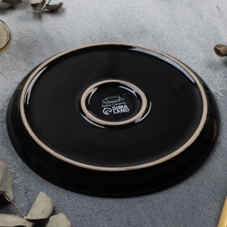Ceramic "Ornament" plate, 21 cm, black color-3