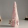 Interior doll "Granny in a fur pink cap with stars and sleds" 32 cm