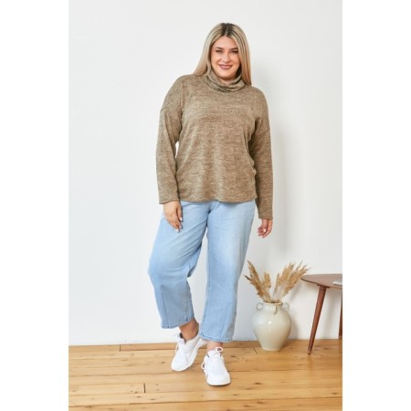 Female jumper, size 56, brown color-1