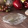 The plastic disposable container with an insoluble lid pr-krks-250, 250 ml, 15.9 × 13 × 3 cm, the color is transparent