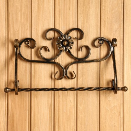 Kaminnaya set KN-6-5 wall, forged, bronze color, 3 objects: poker, scoop, panicle-3