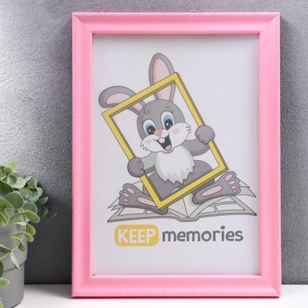 Photo frame plastic L-6 21x30 cm Pink mix (plastic screen)