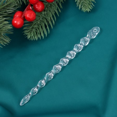 Christmas tree icicles "icicle luxury" (set 6 pcs) twisted, 13.5 cm-1
