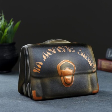 Piggy bank "Barrier" black, 12x18x14cm mix-5