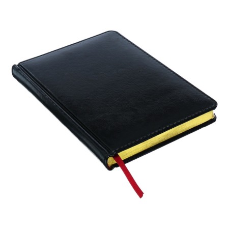 Diary of a low -end A5+, 136 sheets of Sidney Nebraska, solid cover, artificial leather, gold cut, black-2