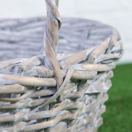 A set of wicker baskets, willow, 3 pcs., Gray-beige color, large-1