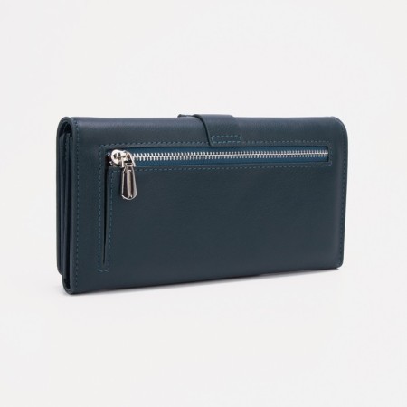 Women's wallet on magnets, green color-1