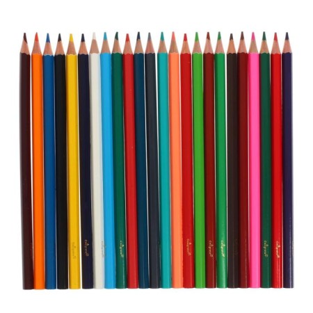 Pencils of watercolor 24 colors, sharpened, in a cardboard box-2