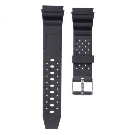 Watch strap, 20 mm, silicone, l-22.5 cm, black-2