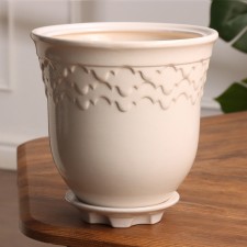 Pot Flower Uta No. 3, white 2.5 liters