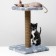 Clawing "shelf" with a stand, 30 x 30 x 40 cm, jute, gray with paws