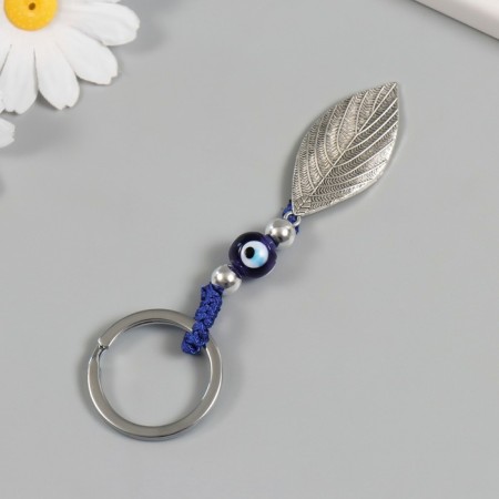 Keychain from the evil eye Metal "leaf" 2.2x7.5 cm-2