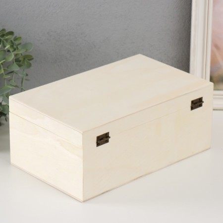 Casket wood for painting "rectangular" locking buckle 26.5x16.5x11 cm-3
