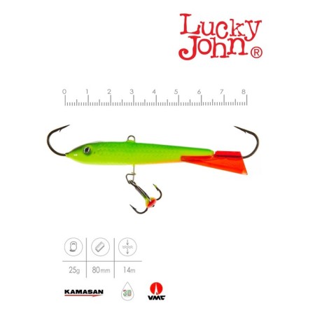 Balancir Lucky John Classic 8 + tee, 8 cm, color 26rt blister-1