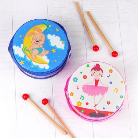 Musical toy "Drum", with a pattern, Mix color, paper membrane-4