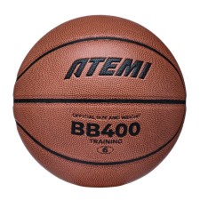 Basketball ball atemi, size 6, synt. PU leather, 8 panels, BB400N, district 72-74, glued