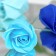 Soap roses, turquoise and blue, set 4 pcs.