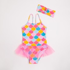 Baby Punky Minaku swimsuit with a bandage, pink color, height 134-140
