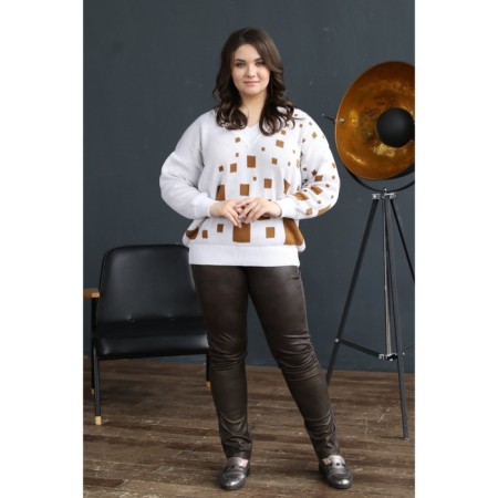 Female trousers, size 56, brown color-4