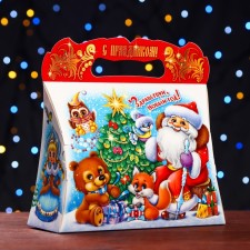 Подарочная коробка "Праздник у зверят", Сумочка 25,5 х 11 х 20 см