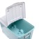 Box for toys on wheels, green color