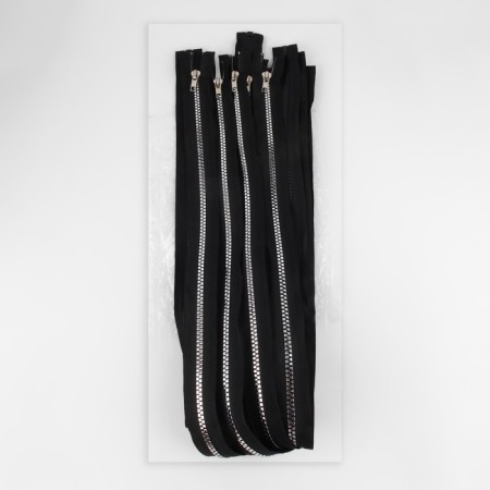 Lightning "Tractor", No. 5, connective, decorative link "Square", castle machine, 80 cm, black/silver color-2
