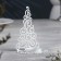 Glamorous Christmas Eliveboard for one candle, 9.9x13.4 cm, white